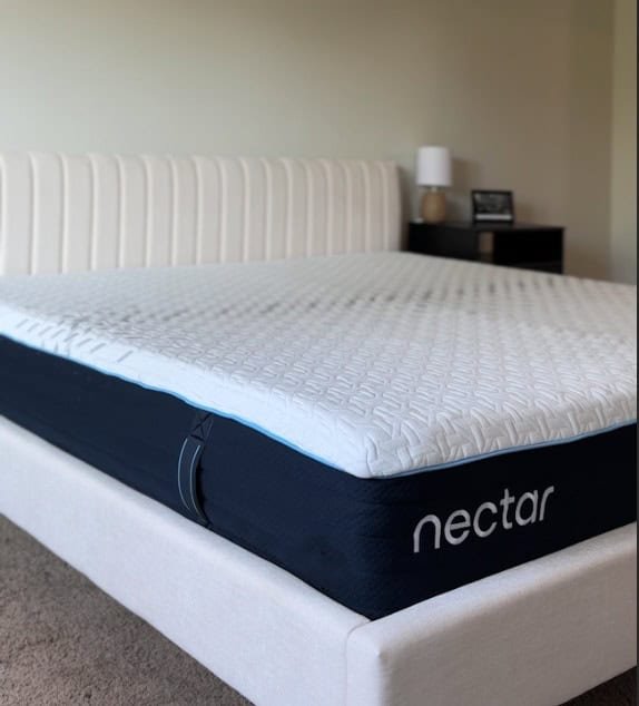 view of our own purchase testing nectar essential hybrid king size mattress uk unboxing package arrival several weeks to months