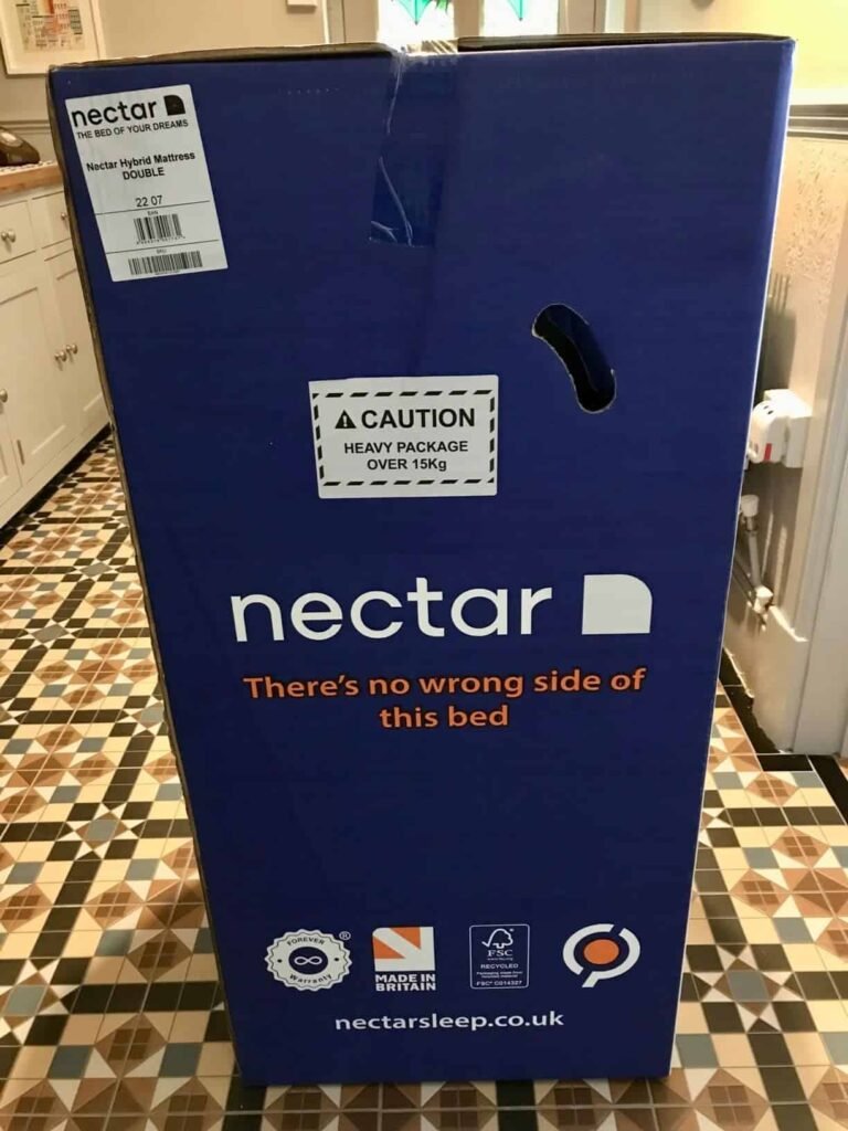 view of our own purchase testing nectar memory foam cheap budget mattress uk unboxing package arrival several weeks to months